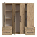 Mokkaris 206cm 4 Door 4 Drawer Wardrobe (MKSS841)