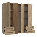 Mokkaris 206cm 4 Door 4 Drawer Wardrobe (MKSS841)