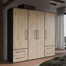 Mokkaris 206cm 4 Door 4 Drawer Wardrobe (MKSS841)