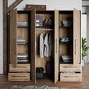Mokkaris 206cm 4 Door 4 Drawer Wardrobe (MKSS841)