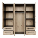 Mokkaris 206cm 4 Door 4 Drawer Wardrobe (MKSS841)