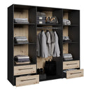 Mokkaris 206cm 4 Door 4 Drawer Wardrobe (MKSS841)