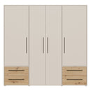 Mokkaris 206cm 4 Door 4 Drawer Wardrobe (MKSS841)