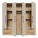 Mokkaris 206cm 4 Door 4 Drawer Wardrobe (MKSS841)