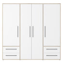 Mokkaris 206cm 4 Door 4 Drawer Wardrobe (MKSS841)