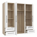 Mokkaris 206cm 4 Door 4 Drawer Wardrobe (MKSS841)