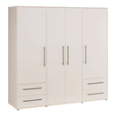 Mokkaris 206cm 4 Door 4 Drawer Wardrobe (MKSS841)