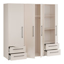 Mokkaris 206cm 4 Door 4 Drawer Wardrobe (MKSS841)
