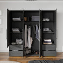 Mokkaris 206cm 4 Door 4 Drawer Wardrobe (MKSS841)