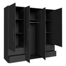 Mokkaris 206cm 4 Door 4 Drawer Wardrobe (MKSS841)