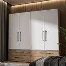 Mokkaris 206cm 4 Door Wardrobe with Wide Drawers (MKSS845)