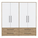 Mokkaris 206cm 4 Door Wardrobe with Wide Drawers (MKSS845)