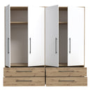 Mokkaris 206cm 4 Door Wardrobe with Wide Drawers (MKSS845)