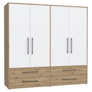 Mokkaris 206cm 4 Door Wardrobe with Wide Drawers (MKSS845)