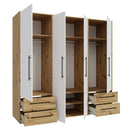 Mokkaris 206cm 4 Door Wardrobe with 3 Hanging Rails (MKSS846)