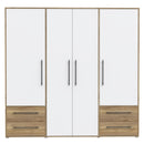 Mokkaris 206cm 4 Door Wardrobe with 3 Hanging Rails (MKSS846)