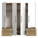 Mokkaris 206cm 4 Door Wardrobe with 3 Hanging Rails (MKSS846)