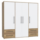 Mokkaris 206cm 4 Door Wardrobe with 3 Hanging Rails (MKSS846)
