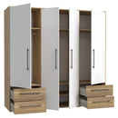 Mokkaris 206cm 4 Door Wardrobe with 3 Hanging Rails (MKSS846)