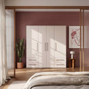 Mokkaris 206cm 4 Door Wardrobe with 3 Hanging Rails (MKSS846)