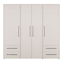 Mokkaris 206cm 4 Door Wardrobe with 3 Hanging Rails (MKSS846)