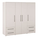 Mokkaris 206cm 4 Door Wardrobe with 3 Hanging Rails (MKSS846)