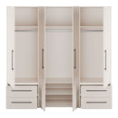 Mokkaris 206cm 4 Door Wardrobe with 3 Hanging Rails (MKSS846)