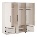 Mokkaris 206cm 4 Door Wardrobe with 3 Hanging Rails (MKSS846)