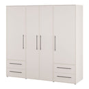 Mokkaris 206cm 4 Door Wardrobe with 3 Hanging Rails (MKSS846)