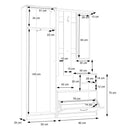 Niko 135cm Hallway Set with Mirror (NIKD01)