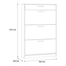 Niko 84cm 3 Tier Shoe Cabinet with Drawer (NIKD321)