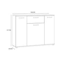 Niko 110cm 3 Door 1 Drawer Sideboard (NIKK35)