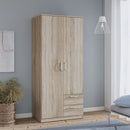 Niko 82cm 2 Door Wardrobe with Drawers (NIKS81)