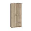 Niko 82cm 2 Door Wardrobe with Drawers (NIKS81)