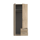 Niko 82cm 2 Door Wardrobe with Drawers (NIKS81)