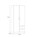 Niko 82cm 2 Door Wardrobe with Drawers (NIKS81)