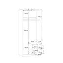 Niko 82cm 2 Door Wardrobe with Drawers (NIKS81)