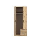 Niko 82cm 2 Door Wardrobe with Drawers (NIKS81)