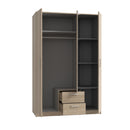 Niko 123cm 3 Door Mirrored Wardrobe with Drawers (NIKS82)