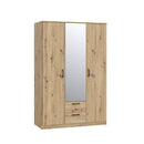 Niko 123cm 3 Door Mirrored Wardrobe with Drawers (NIKS82)