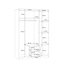 Niko 123cm 3 Door Mirrored Wardrobe with Drawers (NIKS82)