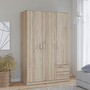 Niko 123cm 3 Door Wardrobe with Drawers (NIKS84)