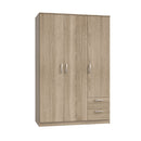 Niko 123cm 3 Door Wardrobe with Drawers (NIKS84)