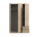 Niko 123cm 3 Door Wardrobe with Drawers (NIKS84)