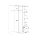 Niko 123cm 3 Door Wardrobe with Drawers (NIKS84)