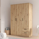 Niko 123cm 3 Door Wardrobe with Drawers (NIKS84)