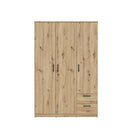 Niko 123cm 3 Door Wardrobe with Drawers (NIKS84)