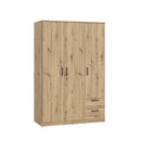 Niko 123cm 3 Door Wardrobe with Drawers (NIKS84)