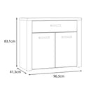 Portland Chest of Drawers with 2 Doors and 1 Drawer