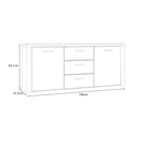 Portland Wide Chest of Drawers with 2 Doors and 3 Drawers